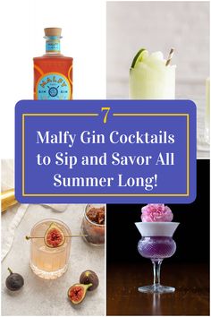 Collage of 4 malfy gin cocktails. Gin And Jam Cocktail, Malfy Gin Cocktails, Malfy Gin, Malfy Gin Rosa Cocktails, Gin Blossom Cocktail, Gin Simple Syrup Cocktail, Gin And Sparkling Water