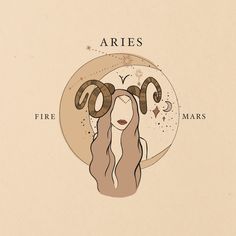 the zodiac sign aries is depicted in this illustration