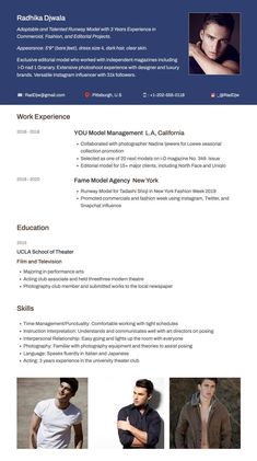 model resume example Model Resume, Model Portfolio Examples, Model Headshots, Portfolio Examples, Modeling Agency, Photography Posing Guide, Modeling Tips, Posing Guide, Instagram Influencer