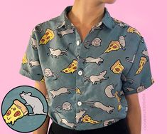 "Rock our PGTM EXCLUSIVE \"Pizza Rat\" design on this loud all over print unisex button down aloha shirt.  PLEASE READ OUR SIZING DETAILS IN THE SECOND IMAGE OF THIS LISTING. IT'S SUPER IMPORTANT INFO DESIGNED TO HELP YOU PICK THE SIZE THAT WILL FIT BEST :) WHO IT'S FOR .:If you became the workplace legend after you and your inappropriate, tasteless ugly Christmas sweater took home the prize at the office party, then this shirt is for you! .:If you did the walk of shame after Halloween in your goofy, crazy costume, then this shirt is for you! .:If you're a Parrothead, a Margaritaville VIP, and a Jimmy Buffett devotee, then this shirt is for you! .:If you're a funny guy or gal and always the center of attention, then this shirt if for you! WHY YOU'LL LOVE IT .:super bold and fun pattern, sh Ny Party, Crazy Costumes, Funny Hawaiian Shirts, Funky Shirts, Hawaii Outfits, Novelty Buttons, Hipster Man, Hawaiian Outfit