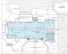 the floor plan for a swimming pool