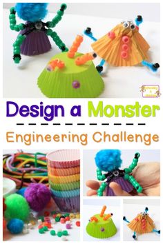 Halloween Engineering Activity: Build a Monster Craft Build A Monster, Halloween Stem Activities, Craft For Halloween, Monster Activities, 3d Monster, Steam Ideas, Stem Elementary