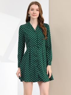 Shop Allegra K for Shirt Polka Dots Lapel Collar Button Down Collared Dress you are looking for, get more women's Dresses for yourself. Order now! Free Returns！ Vintage Shirt Dress, Maxi Bodycon Dress, Button Down Shirt Dress, Collared Dress, Midi Slip Dress, Belted Shirt Dress, Midi Dress Summer, Collars For Women, Mini Wrap Dress