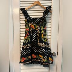 Fun And Flirty Never Worn Farmrio Fruit Print Dress! Size Xs, Corset Front, Can Be Work Off The Shoulder Or As Strapsno Slip Grips On Straps! Insane Fashion, Fruit Print Dress, Heart Burn, Indie Vibes, Impulse Control, Indie Sleaze, Love Clothing, Fruit Print, Farm Rio