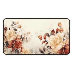 a computer mouse pad with flowers on it