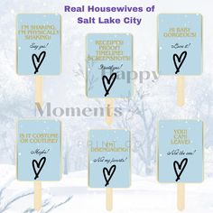 six popsicles with the words real housewives of salt lake city written on them