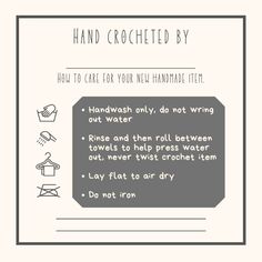 the instructions for how to use hand crocheted by