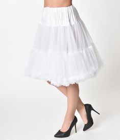 Hepburn Plus Size Ivory Swing Dress – Unique Vintage Summer Crinoline Petticoat With Ruffles, Spring Can-can Petticoat In Crinoline, Vintage Party Petticoat With Ruffled Skirt, Stretch Tiered Petticoat With Attached Cancan, White Lace Trim Tiered Petticoat, White Tiered Petticoat With Attached Cancan, Fitted Full Skirt Petticoat With Ruffles, Fitted Full Petticoat With Ruffles, Summer Petticoat With Ruffled Crinoline Skirt