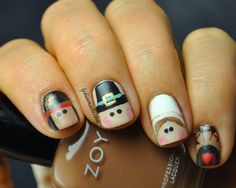 Thanksgiving Nails! from pinterest... Holiday Nails Thanksgiving, Fall Thanksgiving Nails, Nails Silver, Fall Manicure, Pumpkin Nails