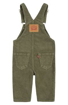 Your industrious tot will be ready for work in the coal mine—or just looking cute-as-can-be—in these stretch-enhanced corduroy overalls. 98% cotton, 2% elastane Machine wash, tumble dry Imported Baby Boy Overalls Outfit, Infant Boy Fashion, Toddler Boy Overalls Outfit Fall, Toddler Fashion Boy, Little Boy Clothes, Baby Boy In Overalls, Baby Carhartt Overalls, Boy Baby Clothes, Toddler Boy Overalls