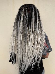 Synthetic Dreads Hairstyles, Long Dreadlocks, Curly Dreads, Dread Braids, Crochet Dreads, Boho Hairstyle, Rave Hair, Dread Extensions, Hippie Hair