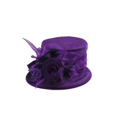 Bring back some great antique styles with this new collection highlighting the fashion trends of the past. Size: One Size.  Color: Purple.  Gender: female.  Age Group: adult. Purple Hat, Ruffle Flower, Purple Hats, Women's Hats, Bring Back, Antique Style, Cloth Bags, Color Purple, The Fashion