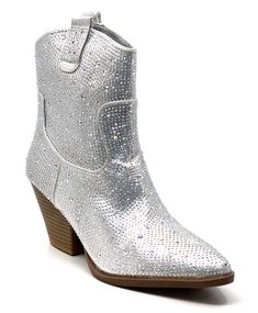 PRICES MAY VARY. Rubber sole Heel measures approximately 2 inches" Boots Aesthetic, Silver Boots, Chunky Heel Ankle Boots, Glitter Boots, Western Ankle Boots, Block Heel Ankle Boots, Ankle Bootie, Chunky Heel, Chunky Heels