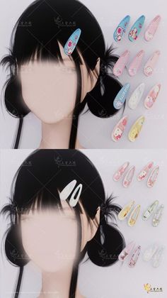 two pictures of different types of hair clips