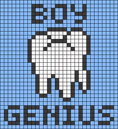 an image of a pixel style tooth on a blue background