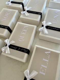 Personalized bridesmaid proposal gift boxes. These custom bridesmaid gift boxes come with a frosted sleeve that slides on and off exposing all the items inside.  These custom boxes are fabulous for bridal shower gifts, bridesmaid proposal gift boxes, bachelorette party favor gift boxes, maid of honour thank you gift boxes, Wedding favor boxes, birthday gift boxes or as a wedding welcome package for your guests. These gift boxes are a great medium size and fit a variety of items.  Complete with a Bridesmaid Proposal Useful, Preppy Bridesmaid Proposal, Luxe Bridesmaid Proposal, Unique Bridesmaid Boxes, Birthday Thank You Gifts, Bridesmaid Proposal Elegant, Will You Be My Bridesmaid Boxes, Bridal Proposal Boxes, Wedding Day Gifts For Bride