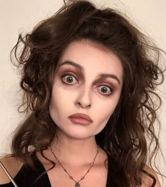 transformed myself into helena bonham carter as bellatrix lestrange 🧙🏼‍♀️ products used: #elfcosmetics 16 Hr Camo Concealer #nyxcosmetics L… | Instagram Fun Makeup Costume, Bellatrix Lestrange Costume Makeup, Bellatrix Makeup Tutorials, Bellatrix Costume Diy, Helena Bonham Carter Makeup, Bellatrix Lestrange Makeup Tutorials, Bellatrix Lestrange Hair Tutorial, Belatrix Lastrenge Costume Ideas, Belatrix Lastrenge Costume