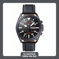 a watch with the text to purchase follow the link below it, and an image of a