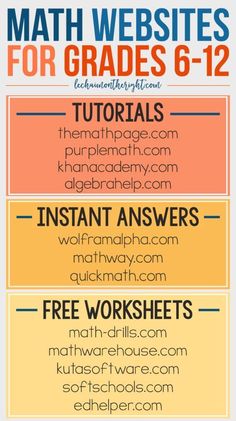 a poster with the words math worksheets for grade 6 - 12 on it