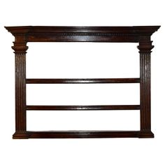 an old fashioned wooden shelf on a white background