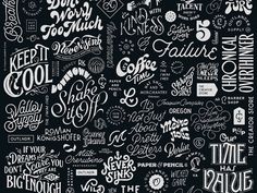 a black and white poster with different types of lettering