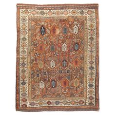 Antique Qashqai Shekarlou Rug 5'8'' x 7'7''. The best SW Persian, Fars Province nomadic rugs, mostly in scatter formats. Geometric Gabbehs, lion rugs, adapted Persian curvilinear styles. Some well-woven prayer rugs. All-wool constructions. Geometric kilims with crisp palettes. Finely woven saddlebags, some with silk wefts. Pictorial rugs. Weaving goes back to at least the mid-19th century. Excellent wool quality. Scatter Rugs, Well Woven, Large Carpet, Prayer Rug, Rugs And Carpet, Rug Material, 7 And 7, Persian Rug, Rugs On Carpet