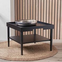 Modern Black Wooden Coffee Table – Functional & Sleek with Open Shelf Design - Decor interiors Design Coffee Table, Black Coffee Table, Coffee Table Black, Picture Frame Shelves, Table Bedside, Square Coffee Table, Black Coffee Tables, Elegant Sofa, Table Books