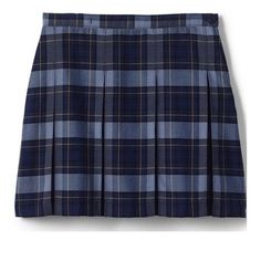 Classic pleats in a comfortable, drapey design that’s made with our easy-care fabric blend, resisting wrinkles and fading so she looks and feels great all school day long. Kids Plaid, Box Pleat Skirt, Pleat Skirt, Box Pleats, Skirt Top, Lands End, Pleated Skirt, The Knee, Fitness Fashion