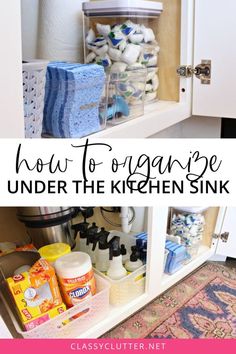 the kitchen cabinet organization idea is easy to do