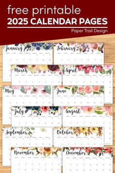 the free printable calendar page with flowers on it and text that reads, free printable