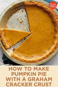 how to make pumpkin pie with a graham cracker crust