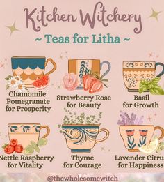 a sign with teas for litha written on it