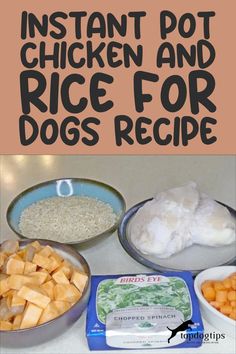 Homemade Instant Pot Dog Food Recipe Chicken And Rice For Dogs, Instant Pot Chicken And Rice, Easy Dog Treat Recipes, Frozen Dog Treats, Easy Dog Treats, Healthy Meals To Cook