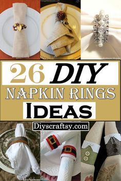 DIY Napkin Rings Ideas For Dining Tables Paper Napkin Rings Diy Free Printable, Napkin Rings Ideas, Diy Wedding Napkins, Diy Christmas Napkins, Napkin Holder Wedding, Ring Holder Diy