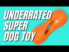 an orange toy with the words underrated super dog toy