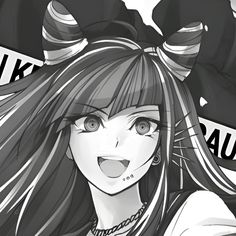 an anime character with long hair and big ears, wearing a black bow around her head