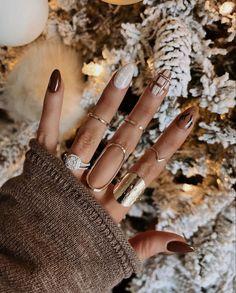 Beige Nails Design, Boho Nails, November Nails, Holiday Nail, Cute Gel Nails, Thanksgiving Nails, Festival Nails, Brown Nails