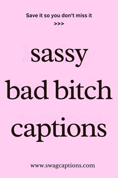 Slay your Instagram with sassy bad bitch captions that radiate confidence, self-love, and empowerment! Whether you're looking for the perfect quote for your badass photos or a caption that showcases your unapologetic attitude, these captions are your go-to. Embrace your boldness and bad bitch energy today! Sassy Snapchat Captions, Baddie Photo Captions, Toxic People Captions, Classy Sassy And A Bit Bad Assy Quotes, Sassy Instagram Quotes, Bio Quotes Short Sassy, Sassy Best Friend Captions, Women Working Quotes, Thick Baddie Captions