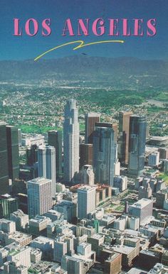 an aerial view of the los angeles skyline