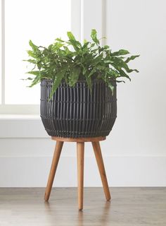 Key Features: Design: Large round planter handwoven with black resin rattan by skilled artisans, providing a multi-tonal textured finish. Base and Legs: Solid acacia wood base and legs with a clear finish, offering a sophisticated contrast to the black rattan. Construction: Rattan is woven over a sturdy steel frame, ensuring durability and stability. Weather Resistance: Solid acacia wood is suitable for outdoor use, making the planter weather-resistant. Planting Convenience: Includes a clear plastic insert for easy watering and protection, allowing worry-free maintenance of your plants. Versatile Use: Suitable for indoor spaces such as living rooms, dining rooms, and sunrooms, as well as covered outdoor areas like porches and patios. Maintenance: Easy to clean with a damp cloth; ensure tho Rattan Planters, Tiered Planter, Support Pour Plante, Resin Planters, Outdoor Living Decor, Tall Planters, Basket Planters, Garden Pottery, Indoor Planter