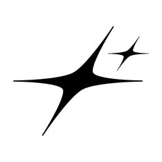 an abstract black and white logo with two pointed stars on the top of each one