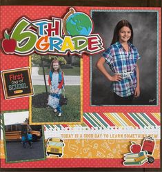 Kindergarten Scrapbook Layouts, First Day Of School Scrapbook Layouts, Great Grandparents Scrapbook Page, School Days Scrapbook Layouts, Playground Scrapbook Layouts