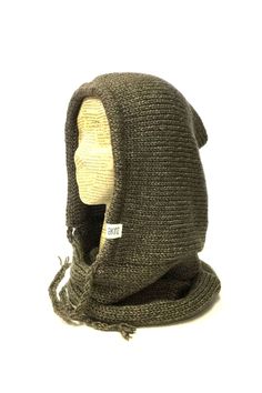 Verse Hooded Cowl | Akinz Casual Hand Knitted Bonnet For Fall, Casual Full Face Warm Hat, One Size Fall Bonnet For Outdoor, One Size Bonnet For Outdoor Fall Events, Winter Knit One-size Bonnet, One Size Fall Outdoor Bonnet, Casual Full Face Hat For Cold Weather, Warm Cotton Bonnet For Winter, Casual Yarn Bonnet For Fall