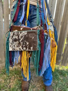 Measures 8x6" Cowhide Handbags, Sling Bags, Western Boho, Cross Body Handbags, Purses And Handbags, Crossbody Bags, Art Collection, Bathing Beauties, Electronic Accessories