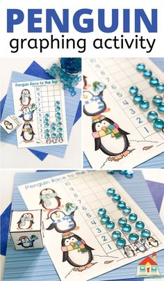 penguin graphing activity for kids to practice number recognition