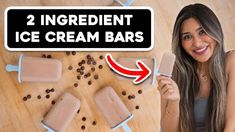 two ingredient ice cream bars on a wooden table