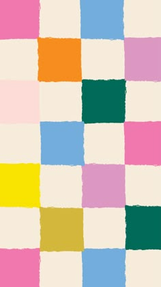 a multicolored checkerboard pattern that looks like it has been painted in different colors