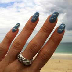 Seagull Nail Art, Eras Tour Nail Ideas 1989, East Coast Nails, Seagull Nails, 1989 Nails Taylor Swift, Seaside Nails, Swiftie Nails, 1989 Nails, Eras Nails