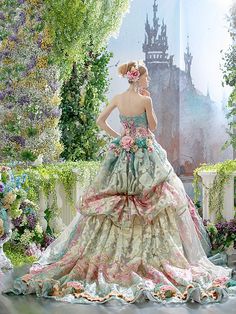 Fairytale Gown, Dress With Flowers, Fairy Tale Wedding Dress, Costume Ball, Princess Ball Gowns, Fairytale Dress, Gowns Of Elegance, Fantasy Dress, Fairy Dress