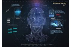 the face of a man is depicted in this futuristic interface design with technology and information